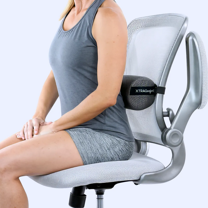 sitting with lumbar cushion