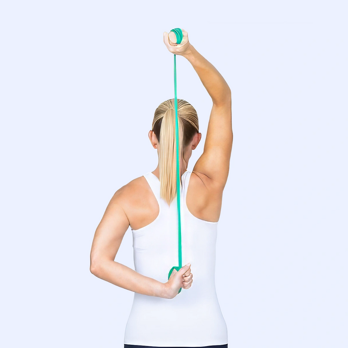 resistance band shoulder stretch