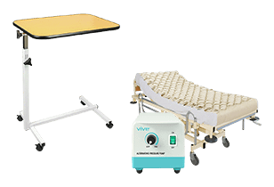 overbed table and alternating pressure pad