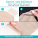 Instructions on how to use a secure hook and closure system on a pouch.