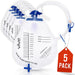 Urinary Drainage Bags Bedside - Catheter System 5 Pack