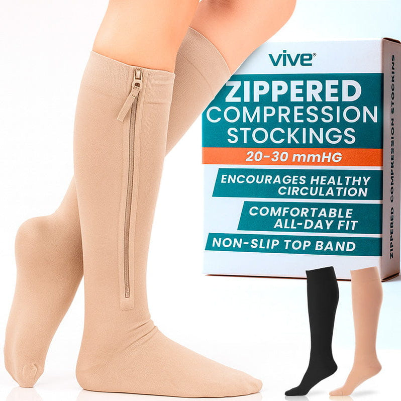 Zippered Compression Stockings - Easy To Put On — Vive Health