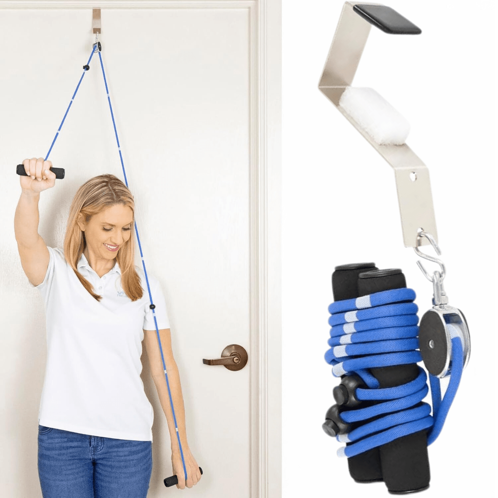 Shoulder Back Rope Shoulder Pulley Rope - Over the Door Exercises — Vive Health