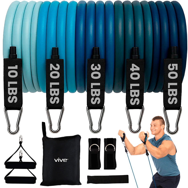 Tube Exercise Bands - 5 Levels + Door Anchor — Vive Health