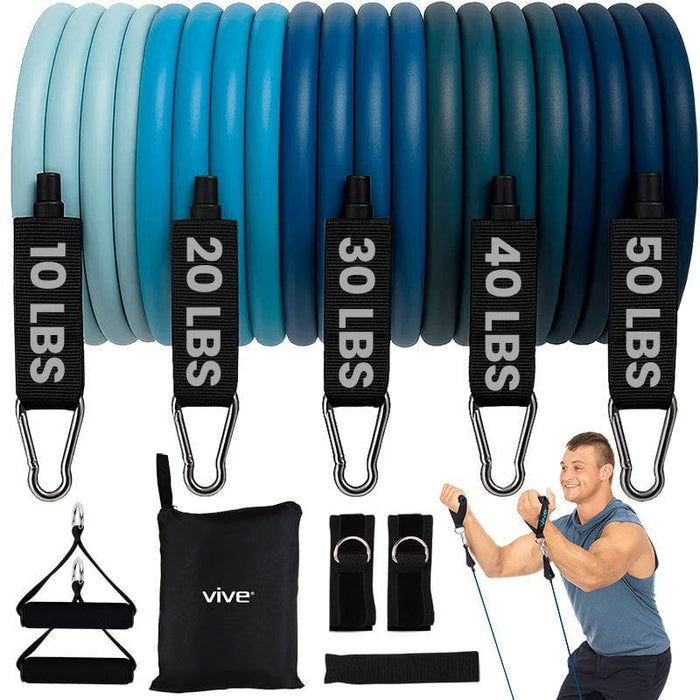 Tube Exercise Bands Levels Door Anchor — Vive Health