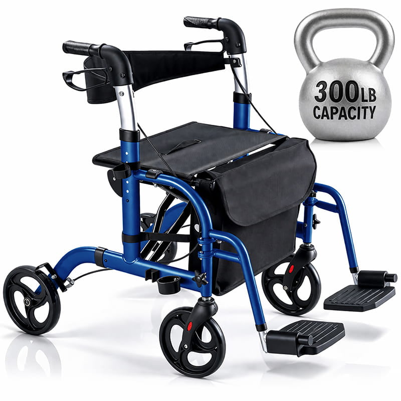 Wheelchair Rollator Combo - Walk, Ride, Rest | Vive — Vive Health