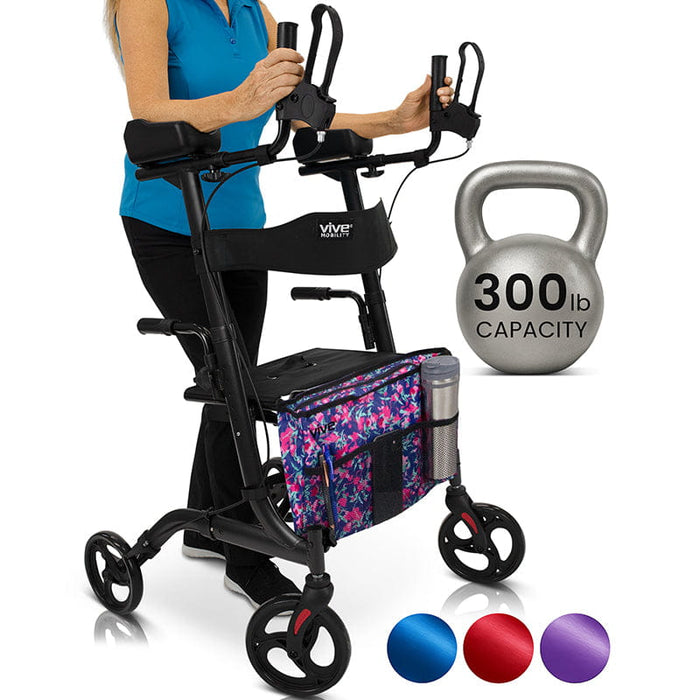 Upright Rollator - Walker with Foldable Transport Seat