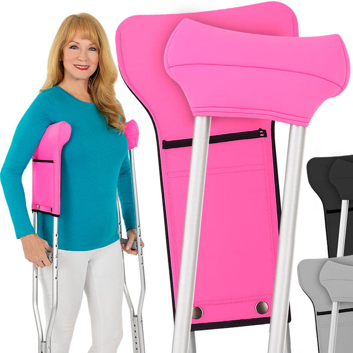 Crutch Pads with Ergonomic Pouch