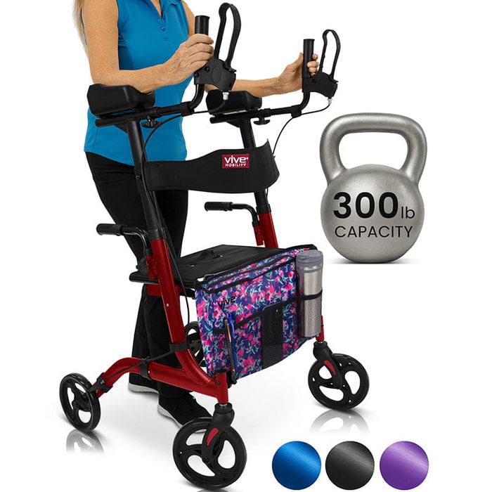 Upright Rollator - Walker with Foldable Transport Seat