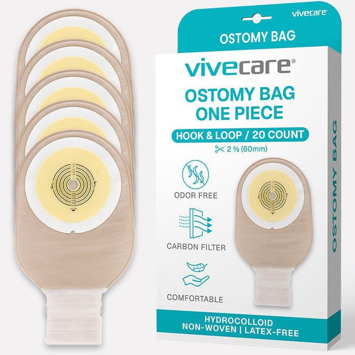 Hook & Loop/20 Count Ostomy Bag One Piece