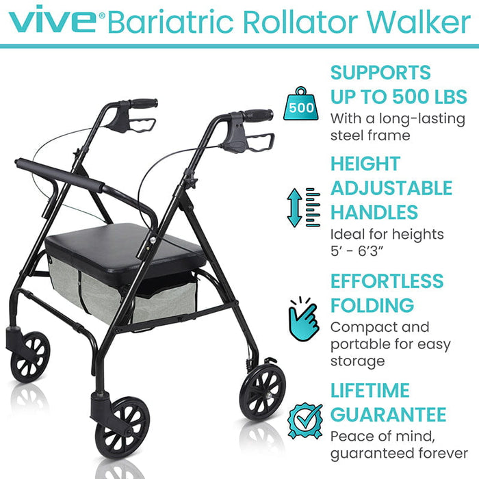 Vive Bariatric Rollator Walker