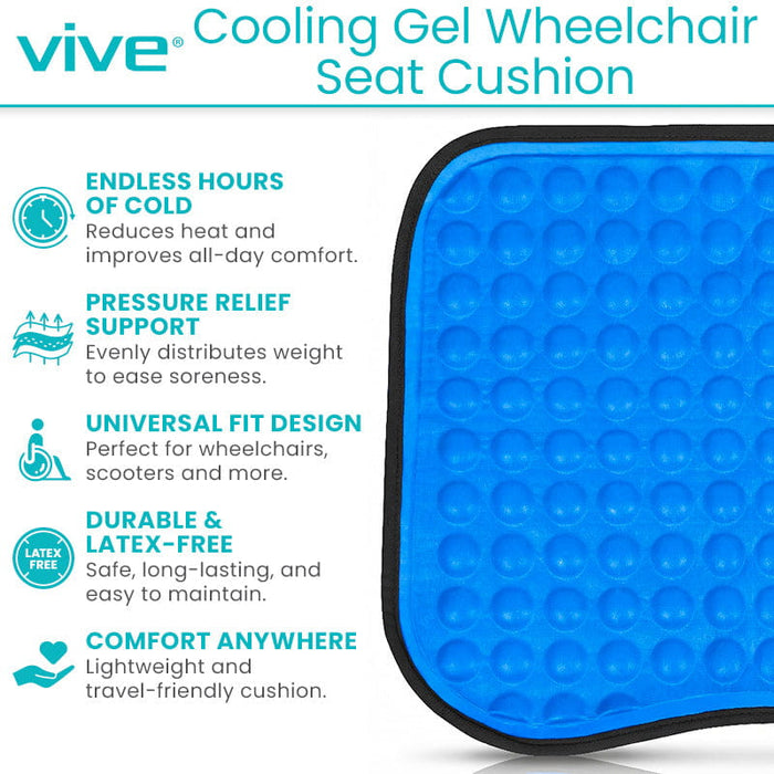Vive Cooling Gel Wheelchair Seat Cushion