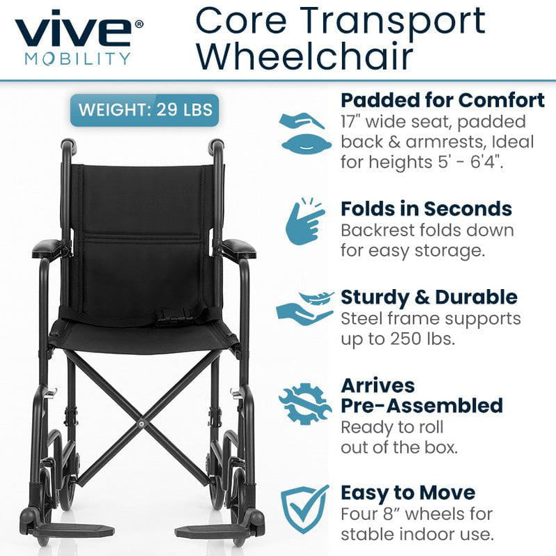 Core Transport Wheelchair - Light Weight — Vive Health