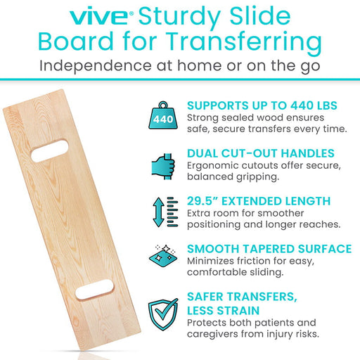 Vive Sturdy Slide Board for Transferring