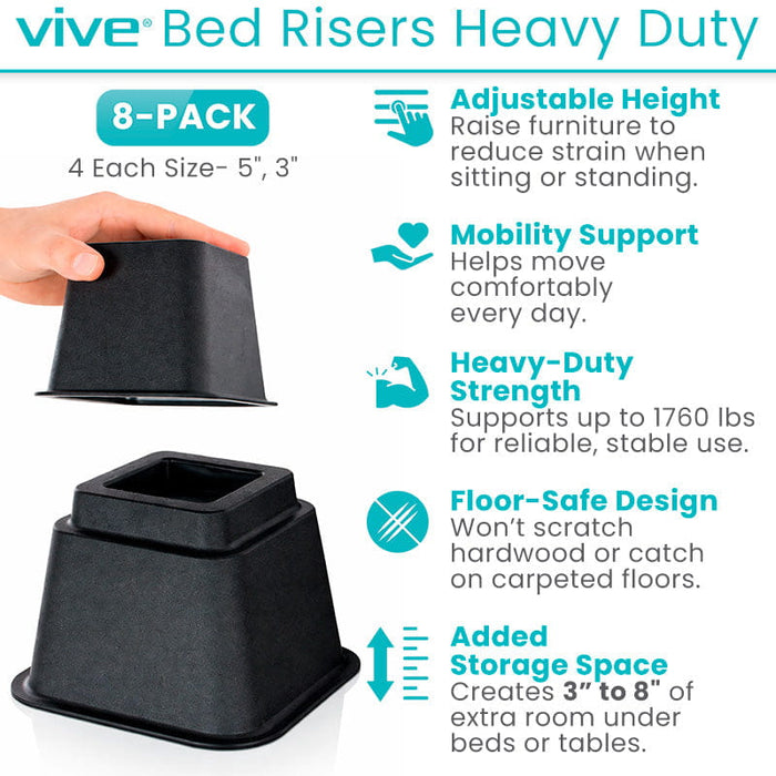 Vive Bed Risers Heavy Duty