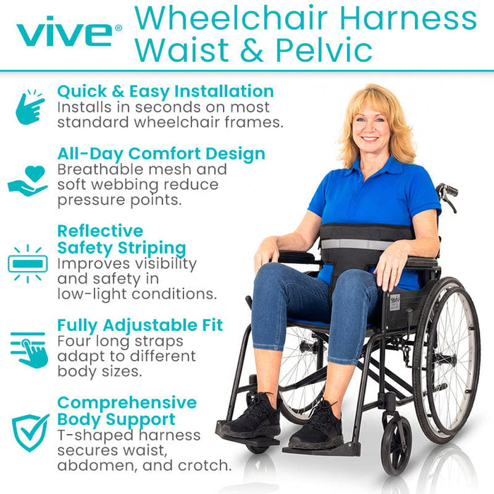 Vive Wheelchair Harness Waist and Pelvic
