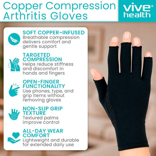 Copper Arthritis Gloves Features