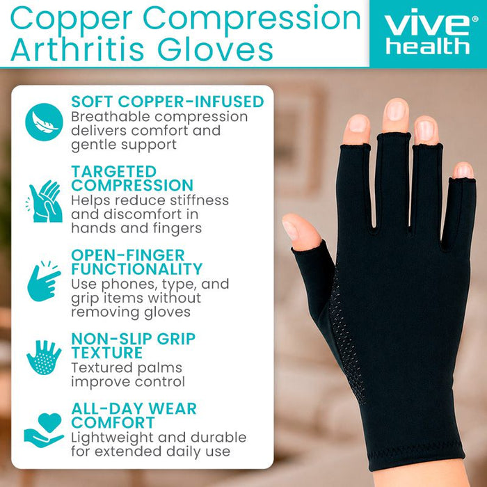 Copper Arthritis Gloves Features