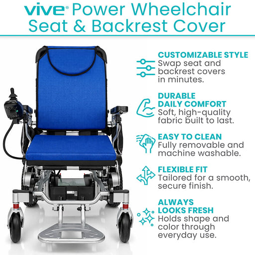 Vive Power Wheelchair Seat Cover and Cushion