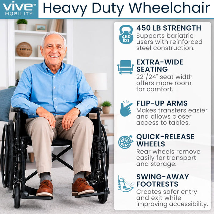 Vive Mobility Heavy Duty Wheelchair