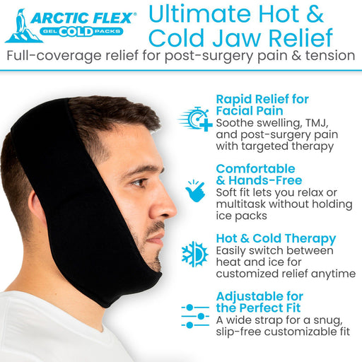 Rapid relief for facial pain - Comfortable and hands free - Hot and cold therapy - Adjustable for the perfect fit