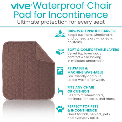 Vive Waterproof Chair Pad for Incontinence