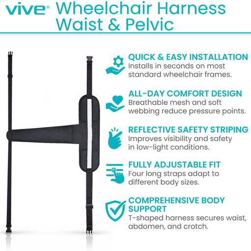Vive Wheelchair Harness Waist and Pelvic