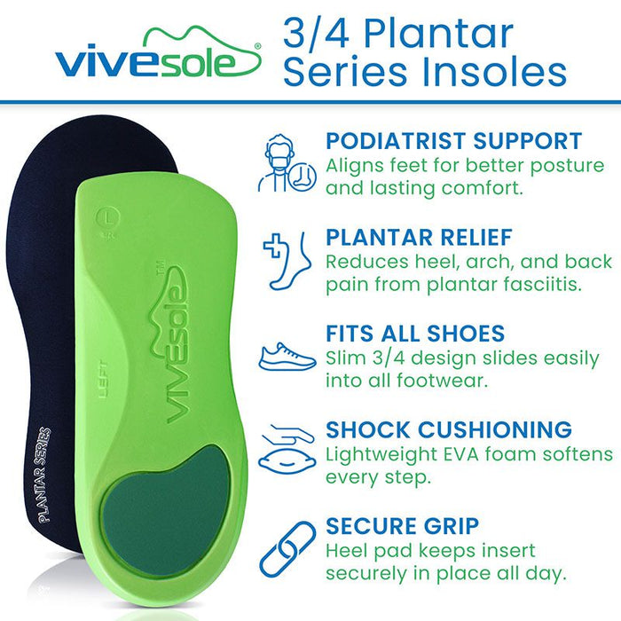 Vive Sole 3/4 Plantar Series Insoles