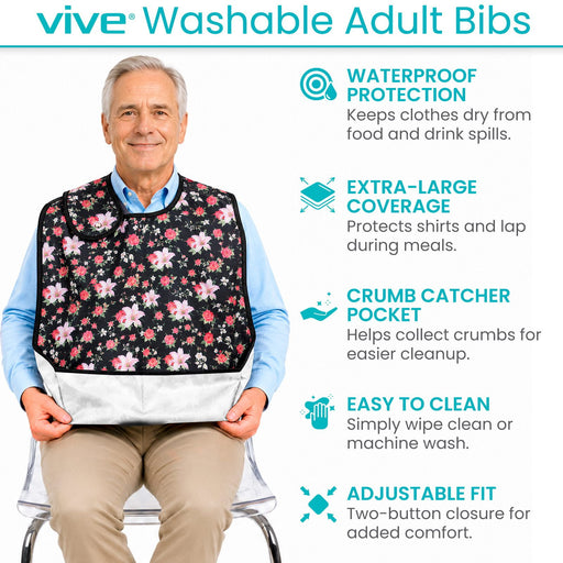 Vive Washable Adult Bibs