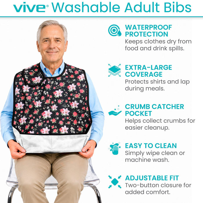 Vive Washable Adult Bibs