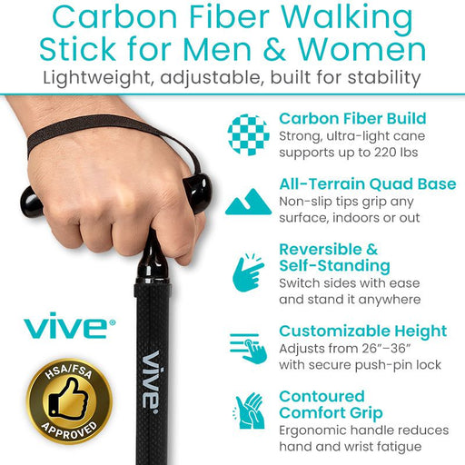 Carbon Fiber Walking Stick for Men & Women