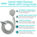 Vive Hand Held Shower Head with Long Hose