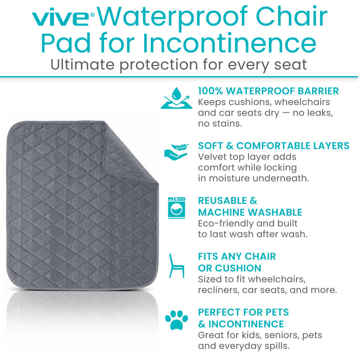 Vive Waterproof Chair Pad for Incontinence