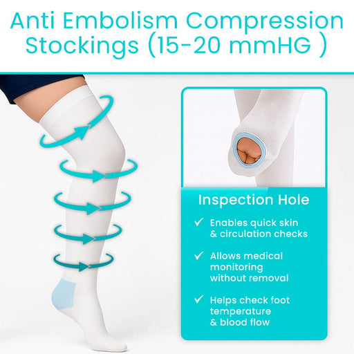 Anti-Embolism Compression Stockings with Inspection Hole