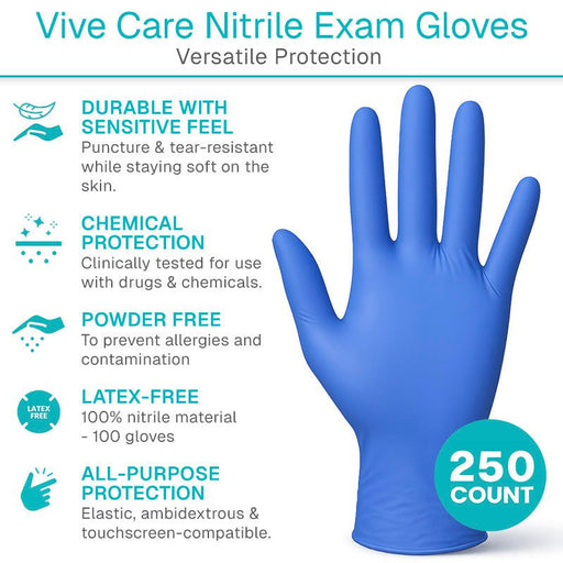 Vive care nitrile exam gloves