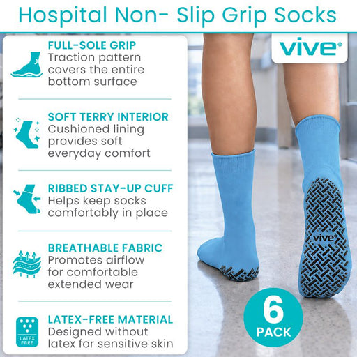 Hospital Non-Slip Grip Socks
