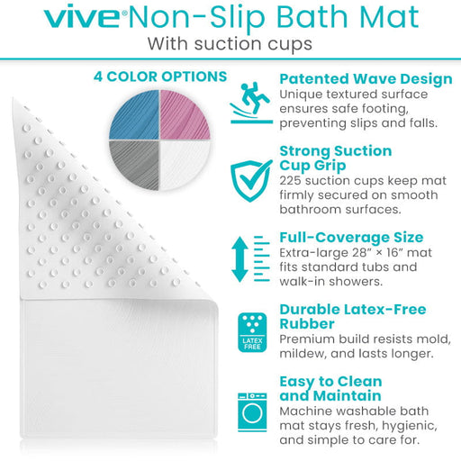 Vive Non-Slip Bath Mat