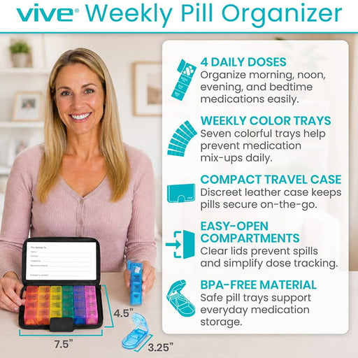 Vive Weekly Pill Organizer