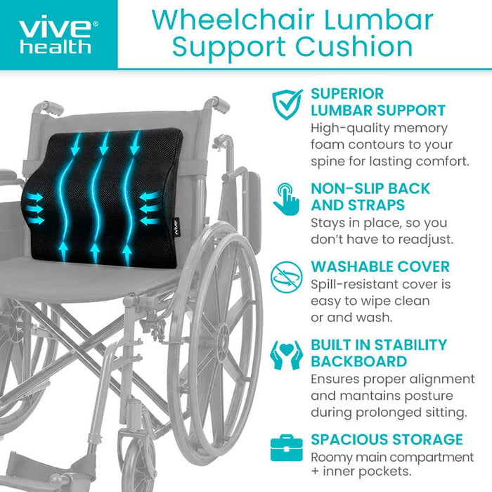 Vive Wheelchair Lumbar Support Cushion