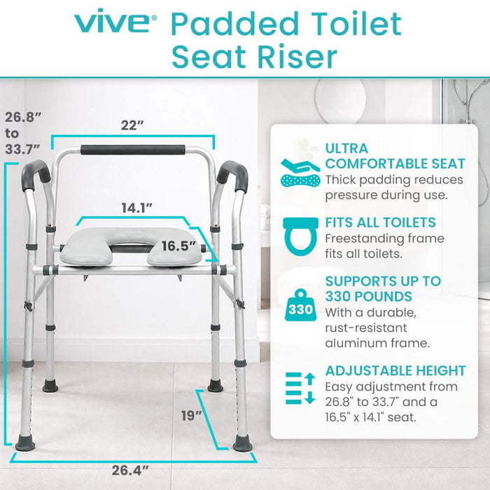 Vive Padded Toilet Seat Riser