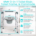 Vive 3-in-1 Toilet Riser, Toilet Frame & Commode
