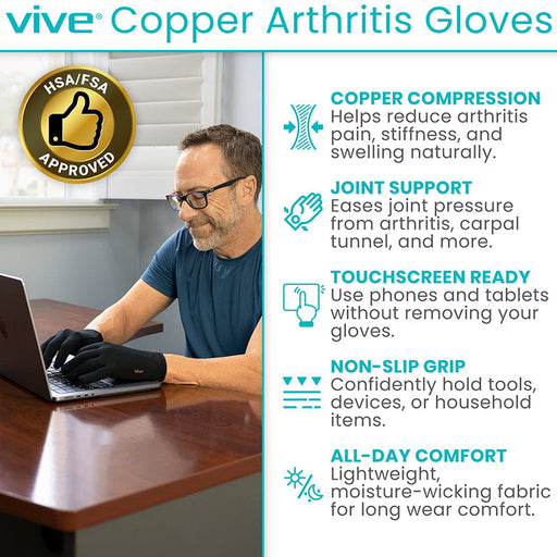 Vive Copper Arthritis Gloves