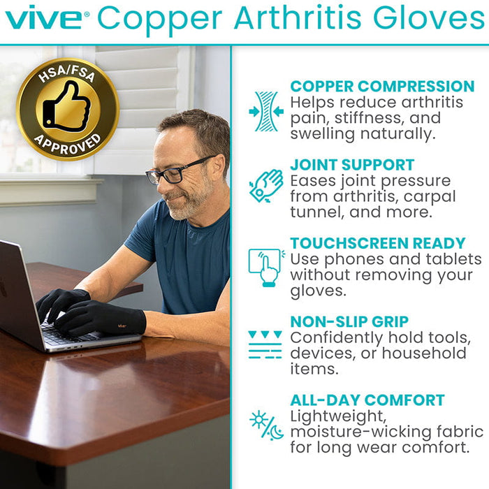 Vive Copper Arthritis Gloves