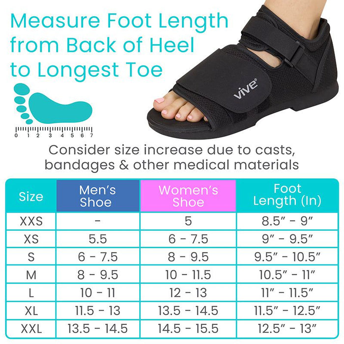 Rounded post-surgical boot with strong straps and roomy toe box for stable healing after injury.