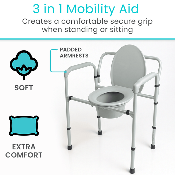 Healthy Commode Bariatric Commode - Bedside Toilet Chair for Adults — Vive Health