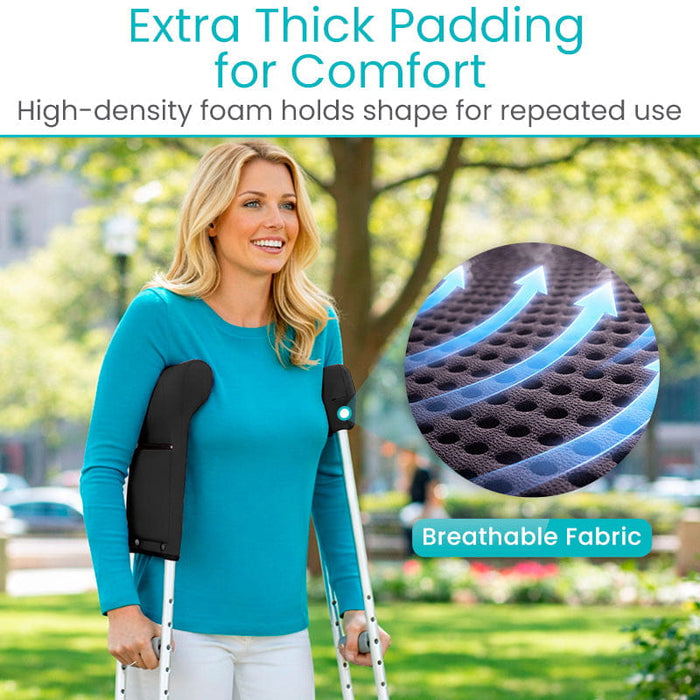 Crutch Pads with Ergonomic Pouch