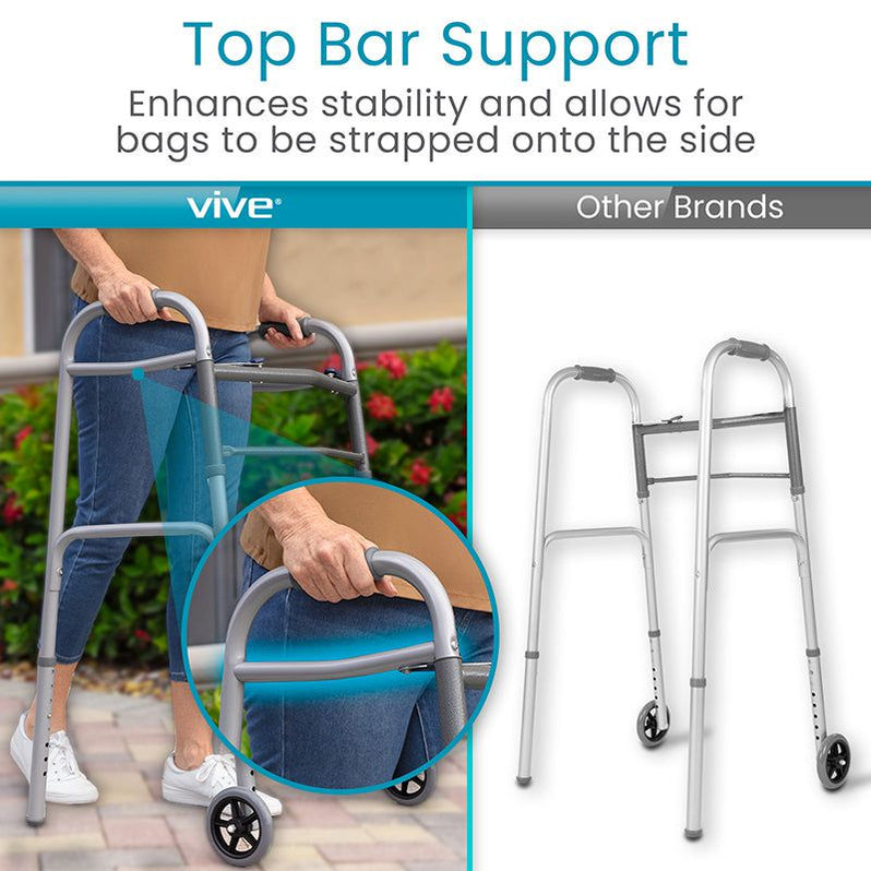 Folding Walker - Mobility Aid for Elderly & Seniors — Vive Health