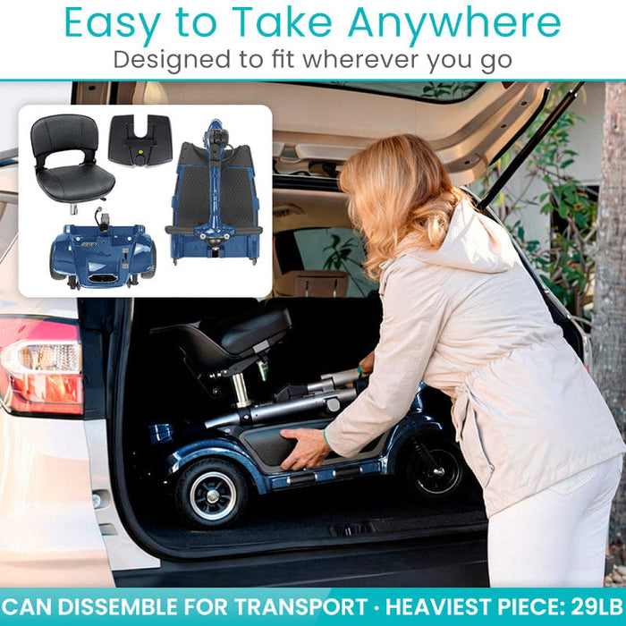 3 Wheel Mobility Scooter - Electric Long Range Powered Wheelchair