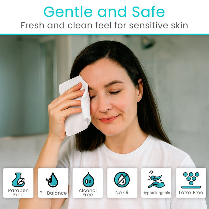 Gentle and safe. Paraben free - PH Balanced - Alcohol free - No oil - Hypallergenic - Latex free