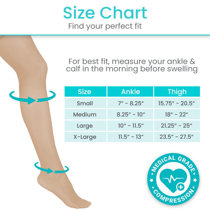 Vive Thigh High Compression Stockings 20-30mmHg, Small, Beige Vive Thigh High Compression Stockings 20-30mmHg, Small, Beige